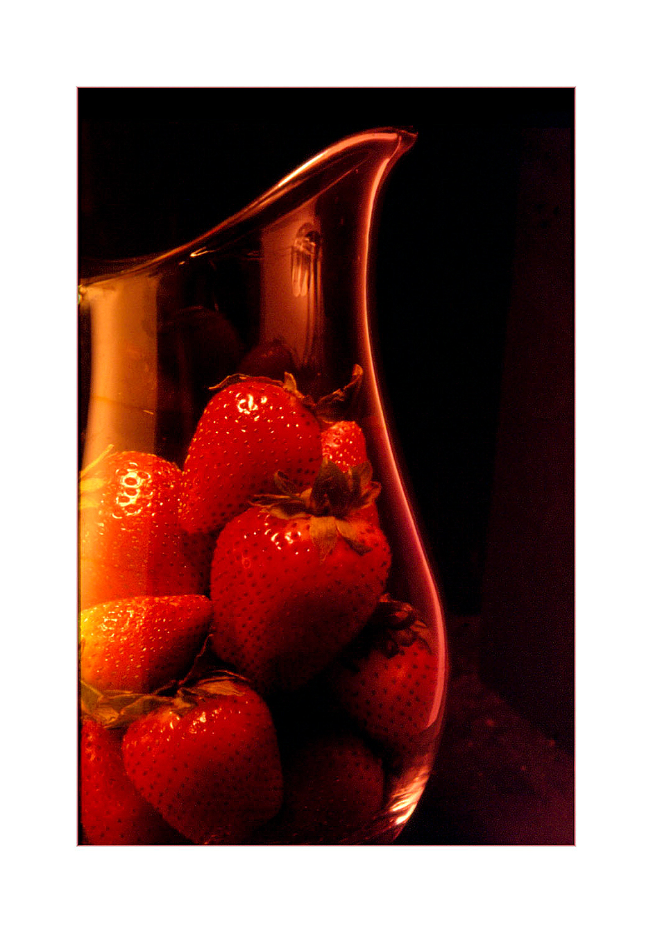 Studio Still: Strwberries in Pitcher.  High Cascade Studios.